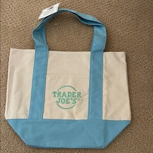 Trader Joe’s Blue Mini Tote Canvas NWT